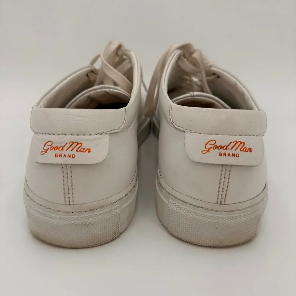 Good Man Brand Men's White Edge Leather Sneakers Size 7.5